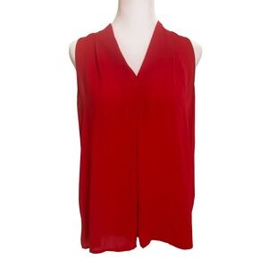 Violet + Claire Red Sleeveless Blouse Top V Neck Career‎ Casual Women's Size S